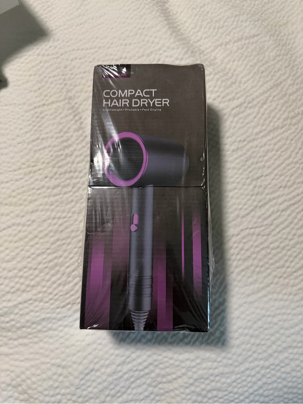 Compact Purple Hair Dryer - Lightweight Travel Hair Dryer